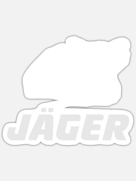 Wildschwein - Jäger - Sticker Größe S (10 x 10 cm) - Mattweiß