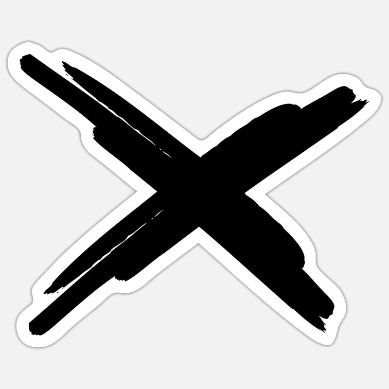 X - Sticker Größe S (10 x 10 cm) - Mattweiß