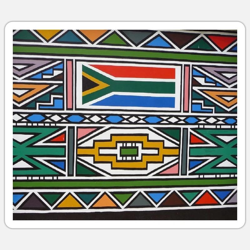 Ndebele Afrika Sticker Größe S (10 x 10 cm)