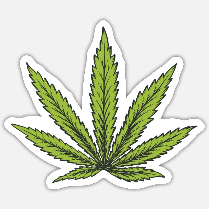 Cannabis leaf - Sticker size S (10 x 10 cm) - white matte