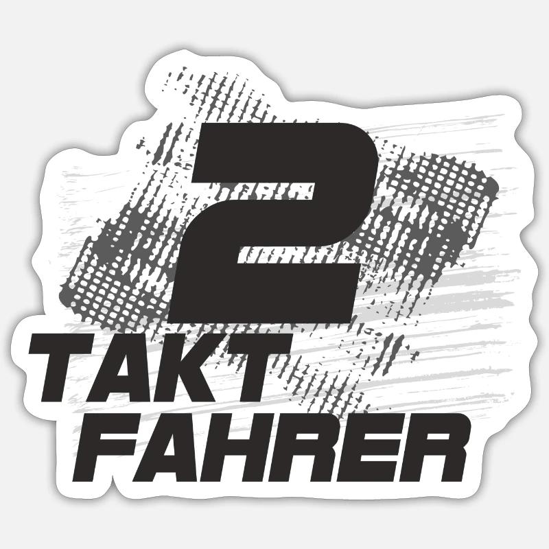 Conducteur 2 temps - Sticker taille S (10 x 10 cm) - blanc mat