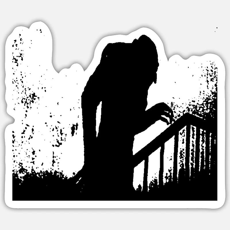 nosferatu - Sticker taille S (10 x 10 cm) - blanc mat