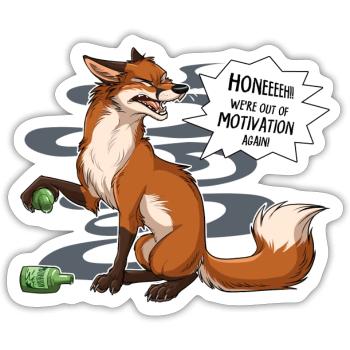 Out of Motivation - Sticker Größe S (10 x 10 cm) - Mattweiß - Vorne