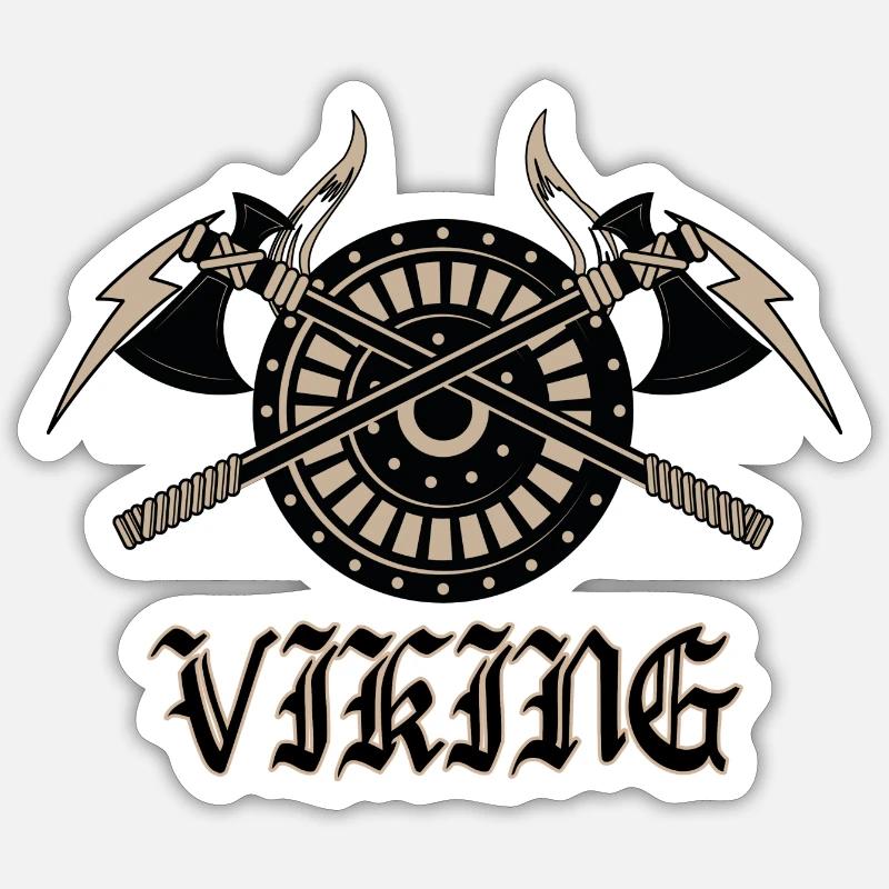 Wikinger - Sticker Größe S (10 x 10 cm) - Mattweiß