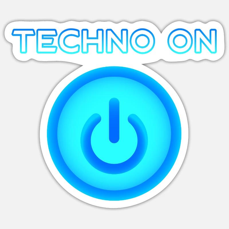 Techno auf | Die Kraft des Techno Sticker Größe S (10 x 10 cm)