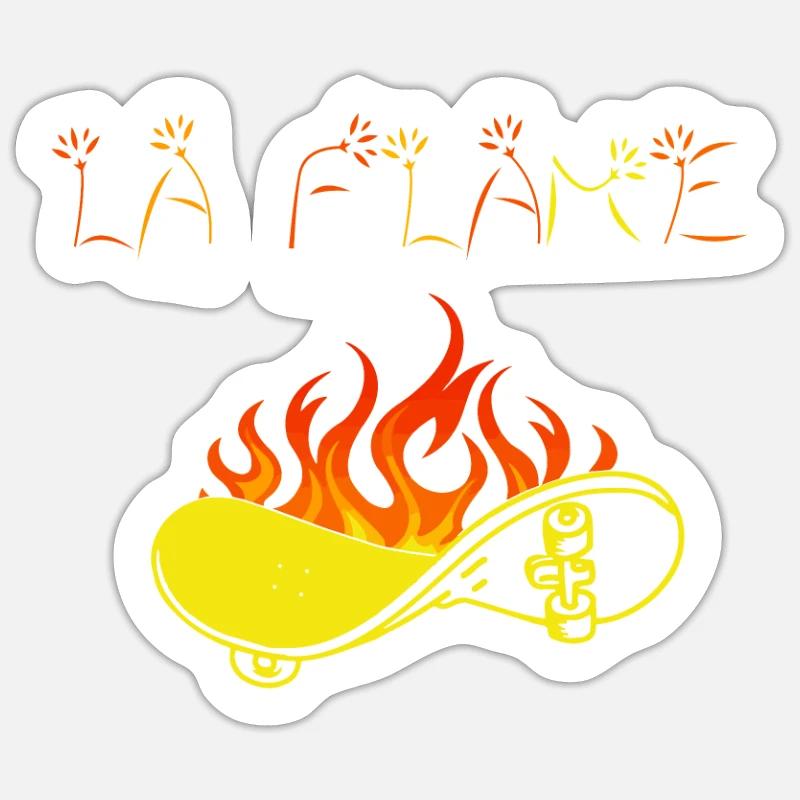 the flame - Sticker size S (10 x 10 cm) - white matte