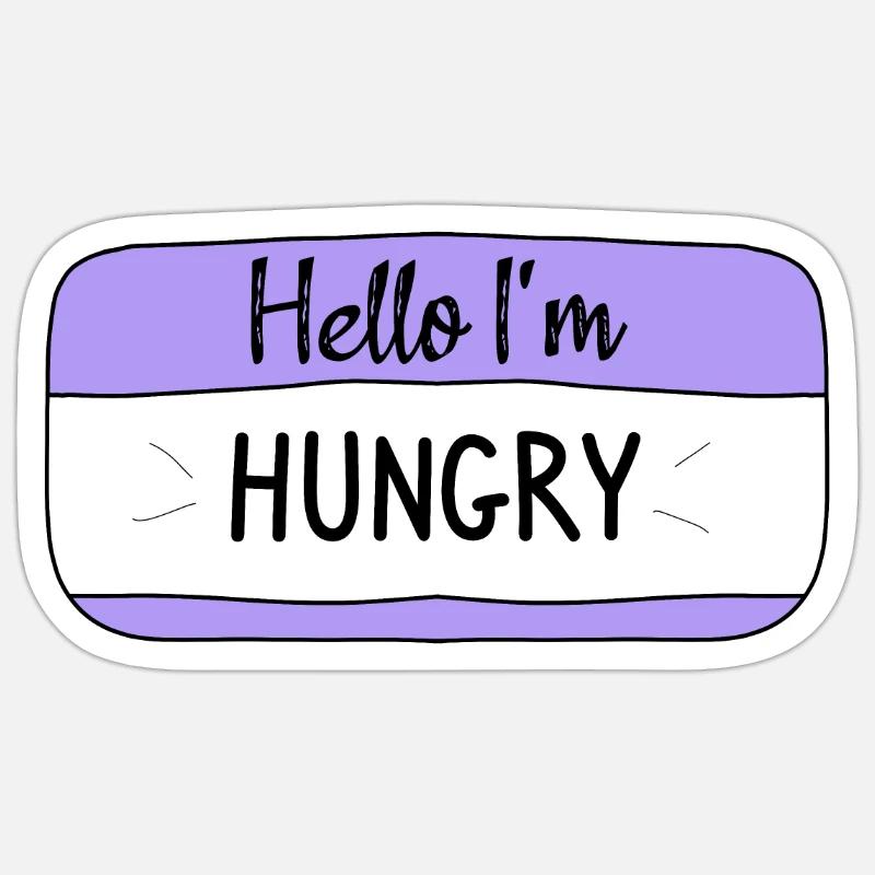 Hello im hungry, funny T-shirt Sticker size S (10 x 10 cm)