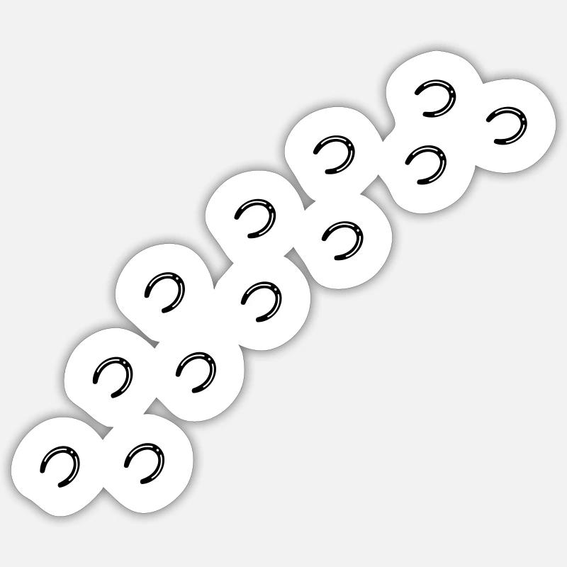 Cheval piste cavalier cavalière équitation fer à cheval sabots Sticker taille S (10 x 10 cm)