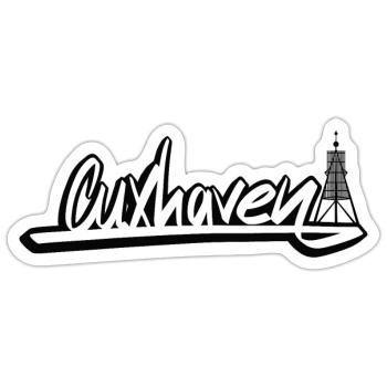 Cuxhaven Kugelbake Aufkleber Sticker - Sticker Größe S (10 x 10 cm) - Mattweiß - Vorne