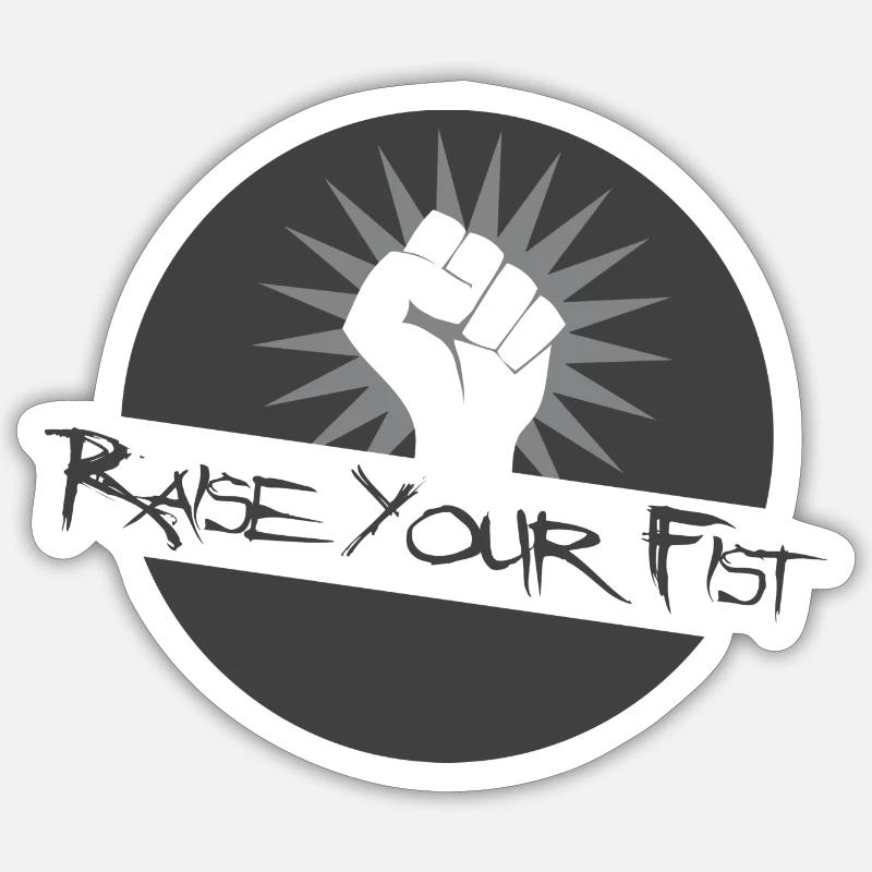Heben Sie die Faust - Sticker Größe S (10 x 10 cm) - Mattweiß
