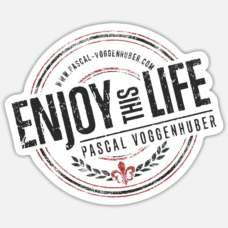 Profitez de ce Life® & Fleur de Lys Pascal Voggenhuber Sticker taille S (10 x 10 cm)