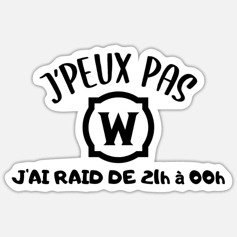 Jpeux pas j'ai raid - Sticker taille S (10 x 10 cm) - blanc mat