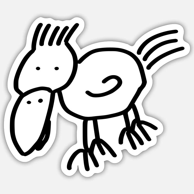 Oiseau - Sticker taille S (10 x 10 cm) - blanc mat