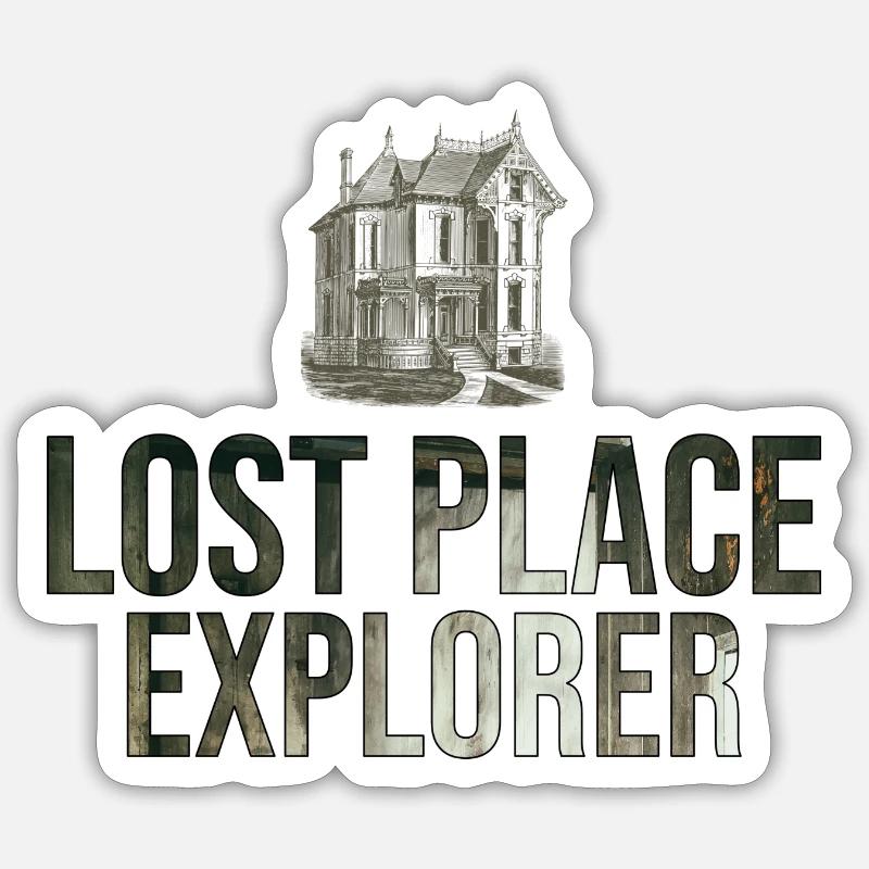 Lost Place Explorer / Urbexer / Verlassene Orte - Sticker Größe S (10 x 10 cm) - Mattweiß