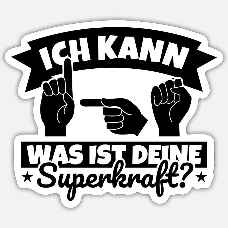 Deutsche Gebärdensprache Geschenk Deaf Pride - Sticker Größe S (10 x 10 cm) - Mattweiß
