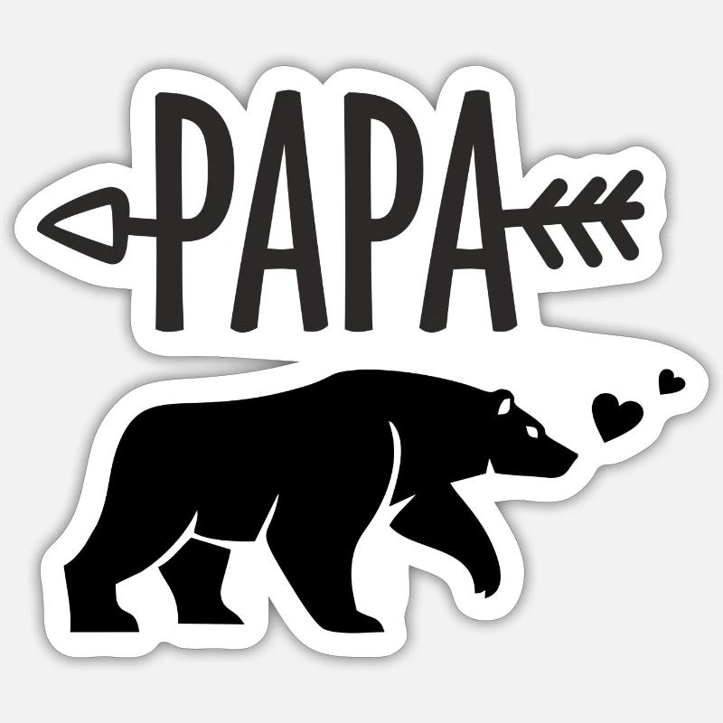 Papa Bear - Sticker size S (10 x 10 cm) - white matte