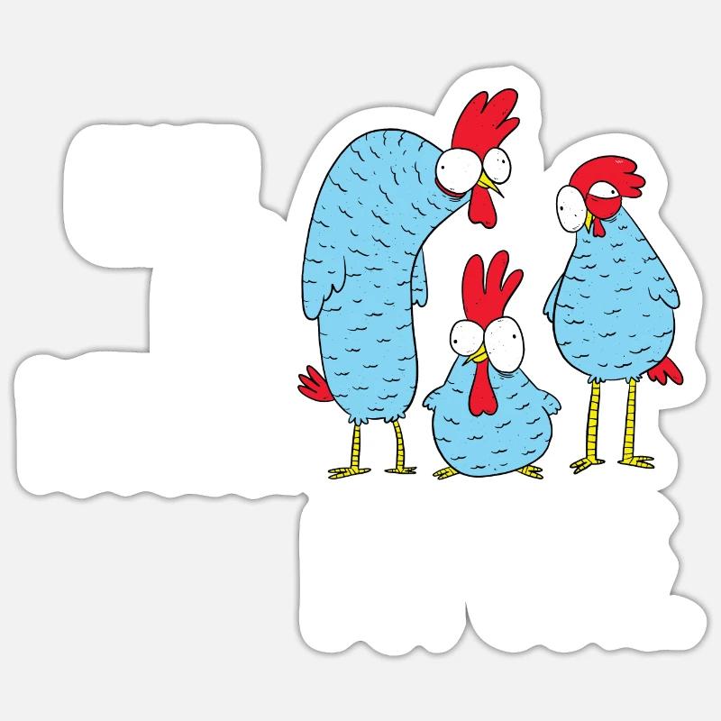 Poulets Drôles de sort Sticker taille S (10 x 10 cm)