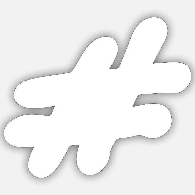 Hashtag - Sticker taille S (10 x 10 cm) - blanc mat