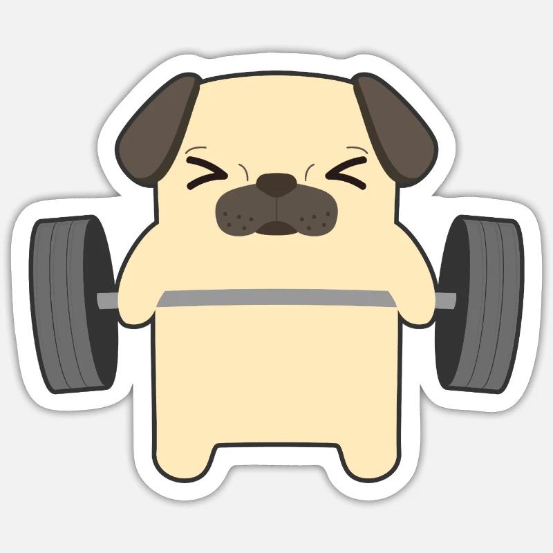 La musculation - Sticker taille S (10 x 10 cm) - blanc mat