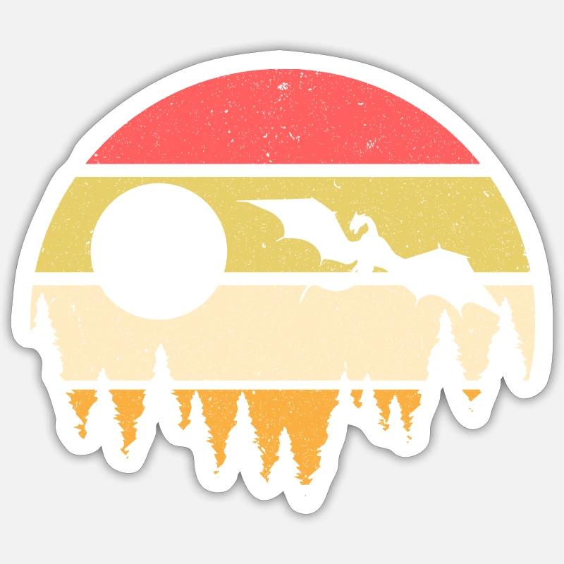 Drachen Mittelalter Rollenspiel Geschenkidee - Sticker Größe S (10 x 10 cm) - Mattweiß