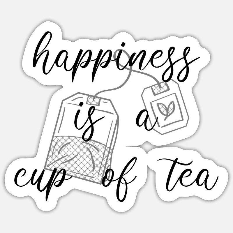 thé - Sticker taille S (10 x 10 cm) - blanc mat