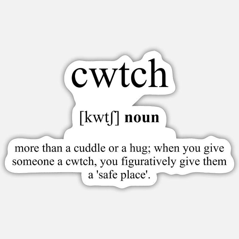 Cwtch Definition Dictionary - Sticker Größe S (10 x 10 cm) - Mattweiß