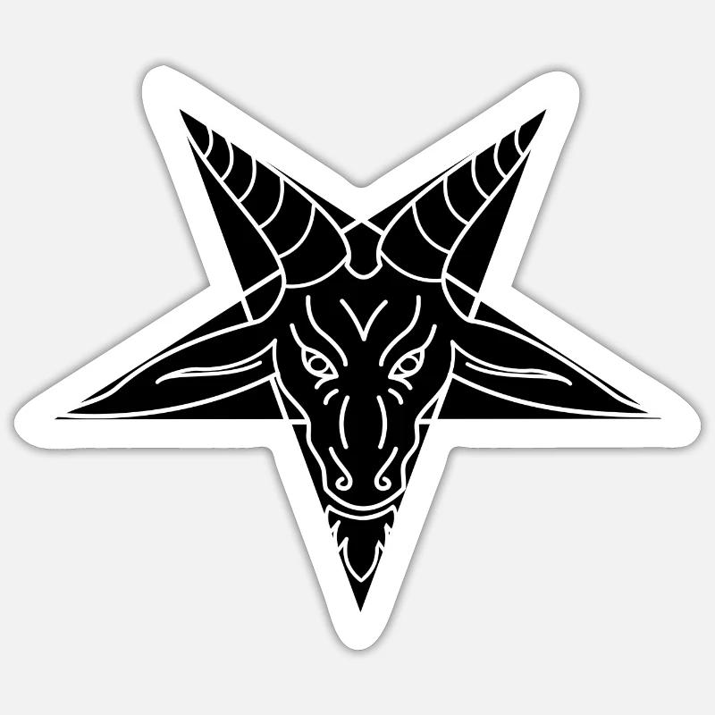 Logo pentagramme Baphomet Sticker taille S (10 x 10 cm)
