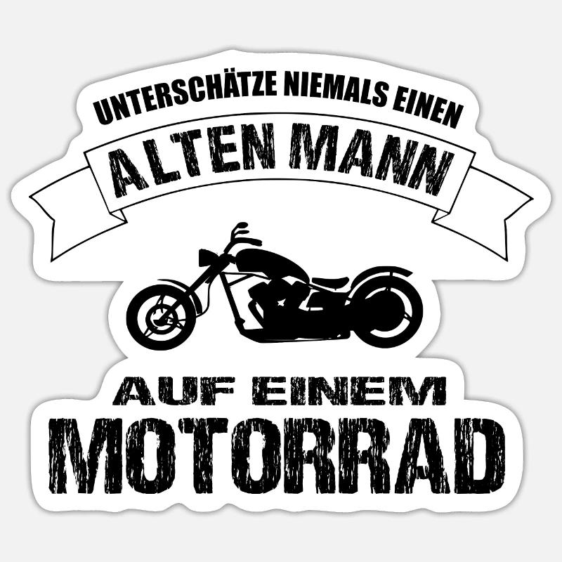 Motorrad - Sticker Größe S (10 x 10 cm) - Mattweiß