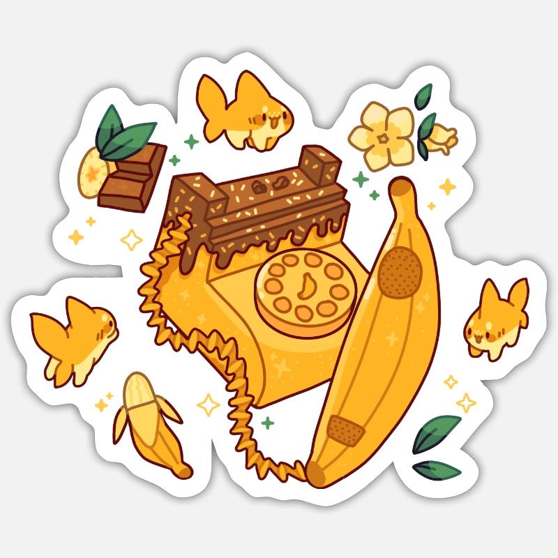 Téléphone banane - Sticker taille S (10 x 10 cm) - blanc mat