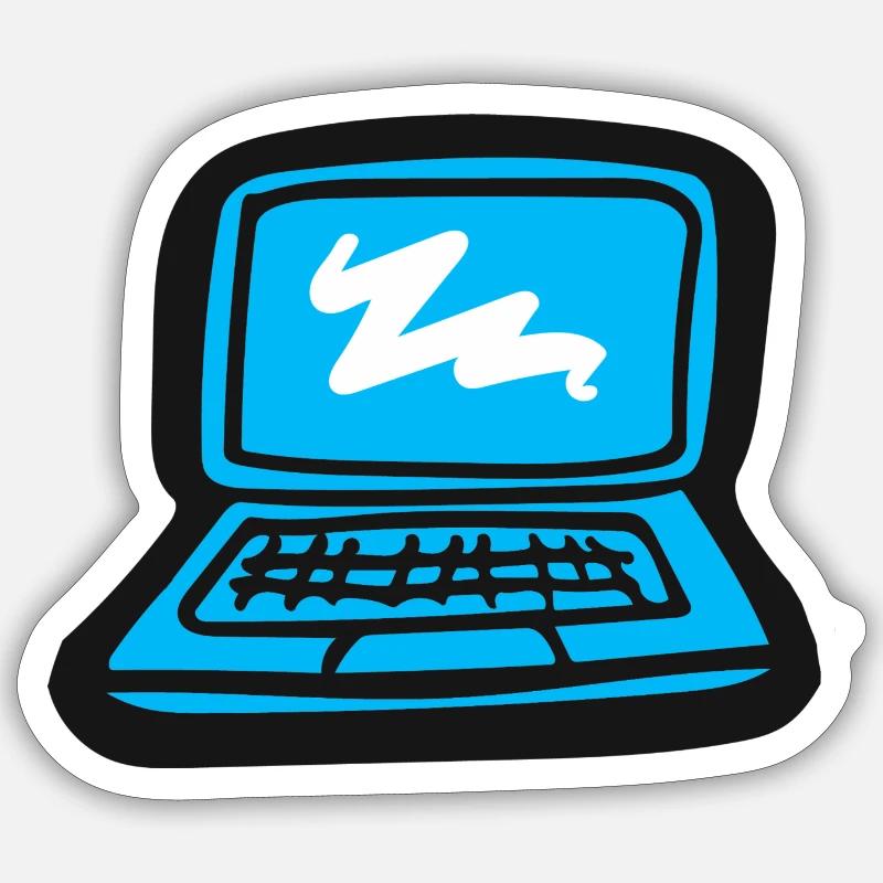 Laptop drawing computer - Sticker size S (10 x 10 cm) - white matte