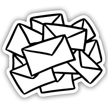 Briefe Postbote letters Briefpost Post Nachrichten - Sticker Größe S (10 x 10 cm) - Mattweiß - Vorne