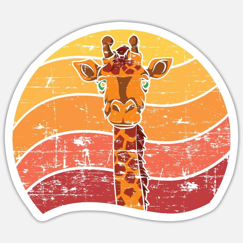 Giraffe - Sticker Größe S (10 x 10 cm) - Mattweiß