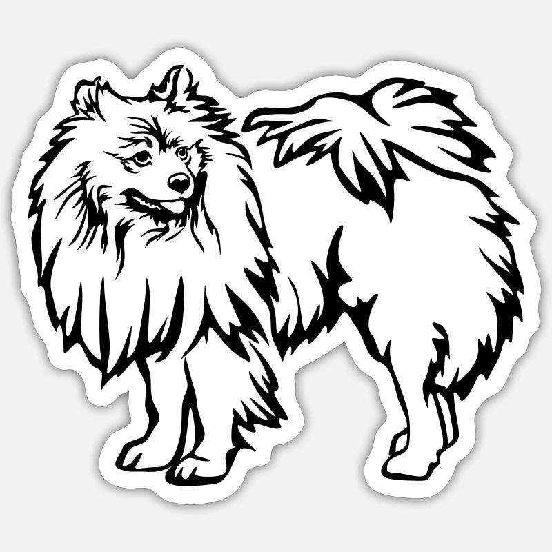 Spitz - Sticker Größe S (10 x 10 cm) - Mattweiß