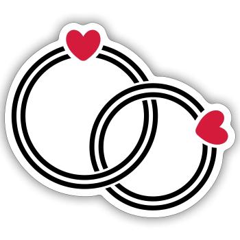 wedding rings - Sticker size S (10 x 10 cm) - white matte - Front
