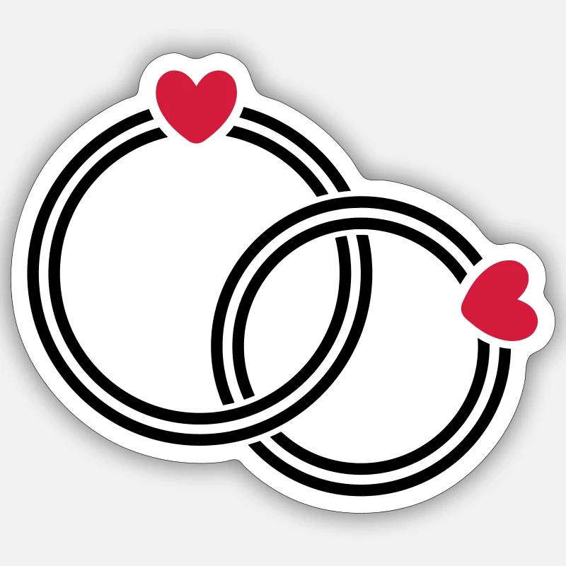 wedding rings - Sticker size S (10 x 10 cm) - white matte