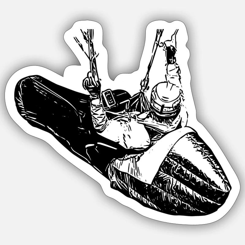Gleitschirmflieger - Sticker Größe S (10 x 10 cm) - Mattweiß