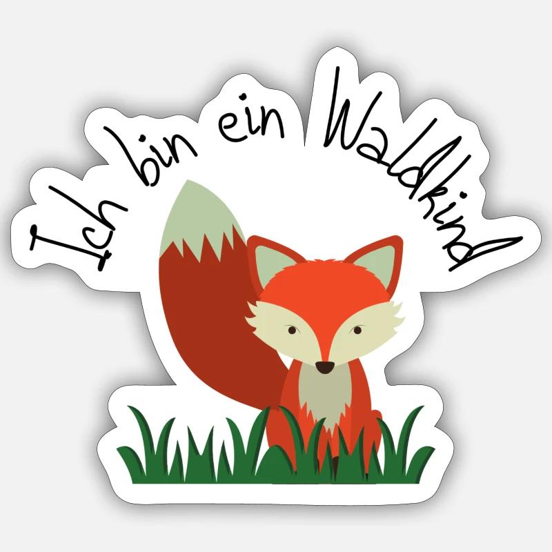 Ich bin ein Waldkind Fuchs Sticker Größe S (10 x 10 cm)