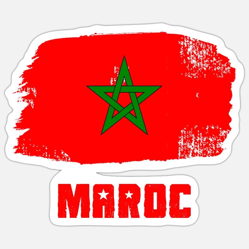 Maroc - Sticker taille S (10 x 10 cm) - blanc mat