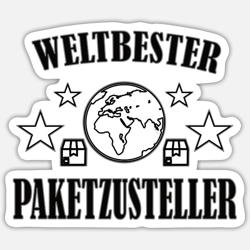 Parcel delivery parcel messenger postman - Sticker size S (10 x 10 cm) - white matte
