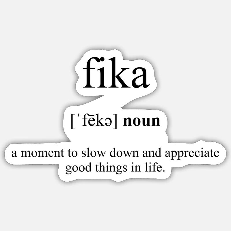 Fika Definition Dictionary - Sticker taille S (10 x 10 cm) - blanc mat