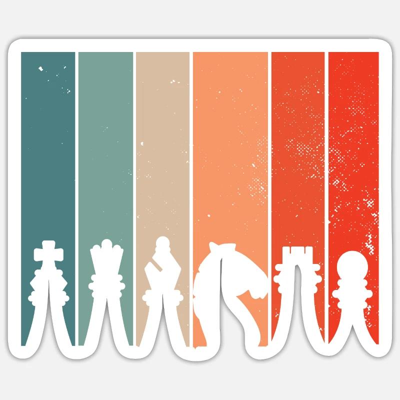 Schach Schachfigur Schachspieler Geschenk - Sticker Größe S (10 x 10 cm) - Mattweiß