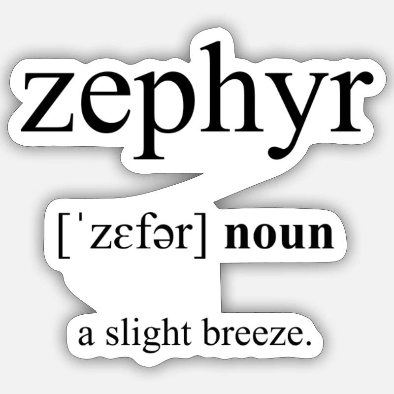 Zephyr Definition Dictionary - Sticker taille S (10 x 10 cm) - blanc mat