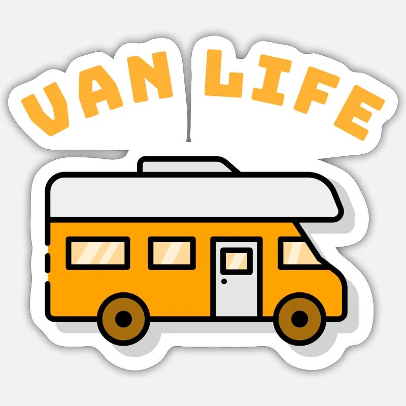 Van Life - Sticker taille S (10 x 10 cm) - blanc mat