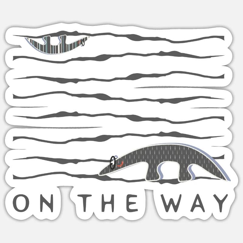 Ameisenbären auf dem Weg der Selbstfindung … oder - Sticker Größe S (10 x 10 cm) - Mattweiß