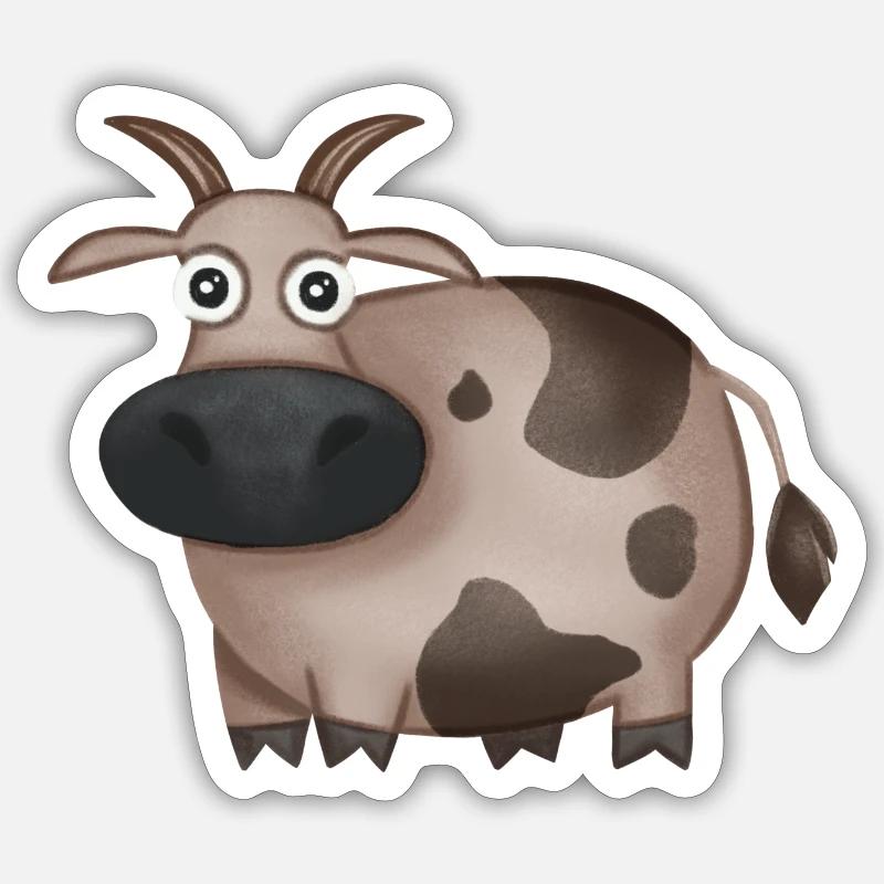 Kuh - Sticker Größe S (10 x 10 cm) - Mattweiß