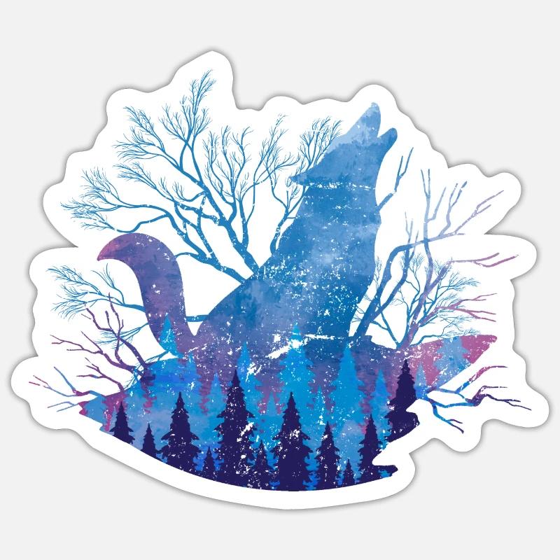 Wolf - Sticker size S (10 x 10 cm) - white matte