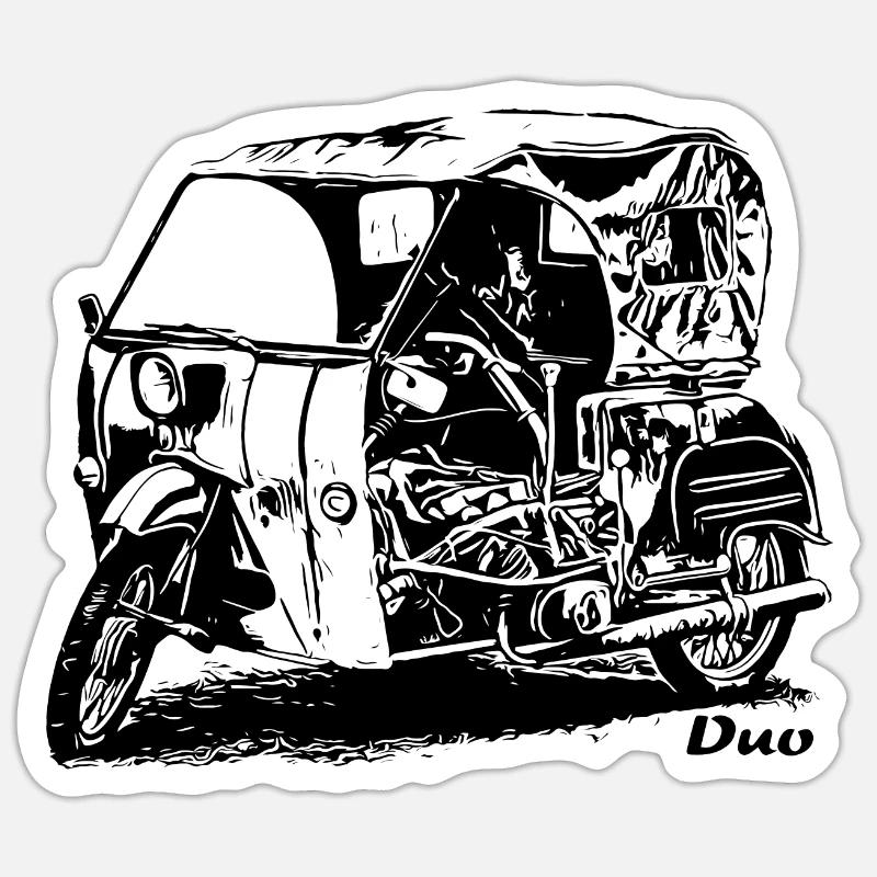 Simson Duo Krause - Sticker taille S (10 x 10 cm) - blanc mat