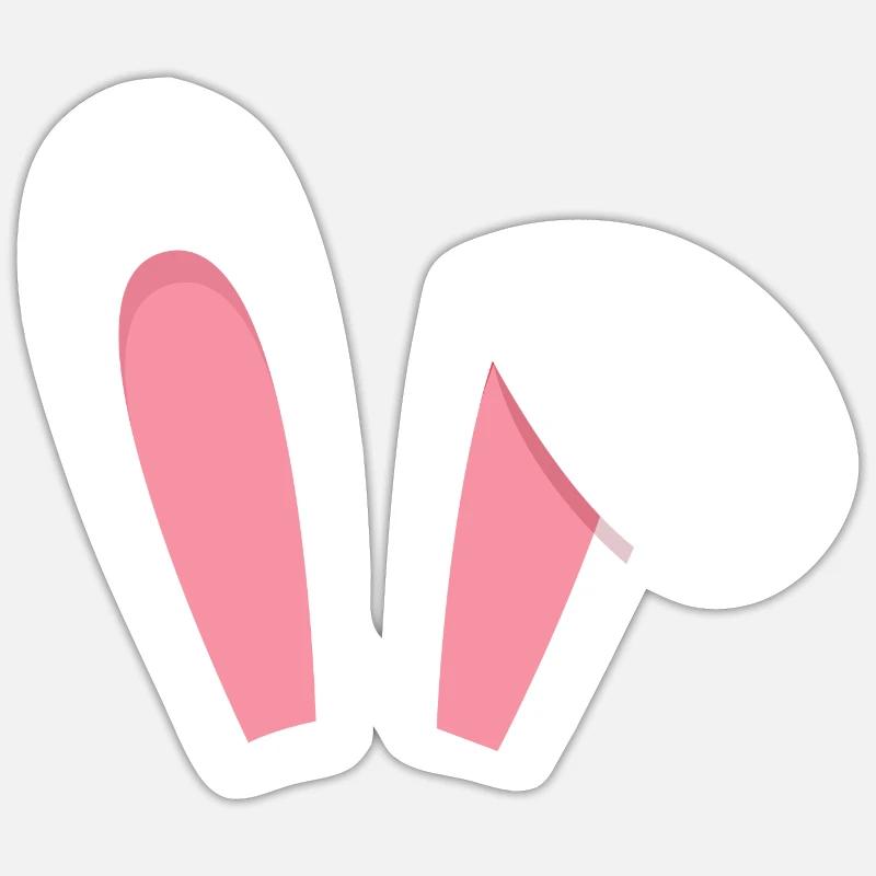 EASTERBUNNY EASTER EARS EARS - Sticker size S (10 x 10 cm) - white matte