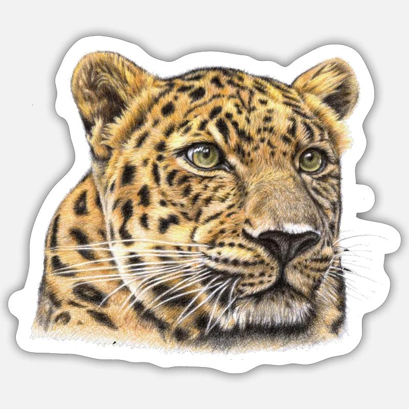 Guépard Aquarelle Sticker taille S (10 x 10 cm)