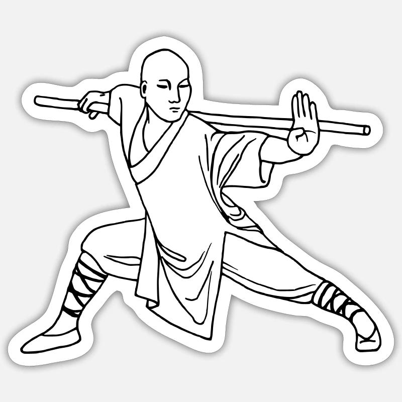 Kung Fu Shaolin Monk Sticker size S (10 x 10 cm)